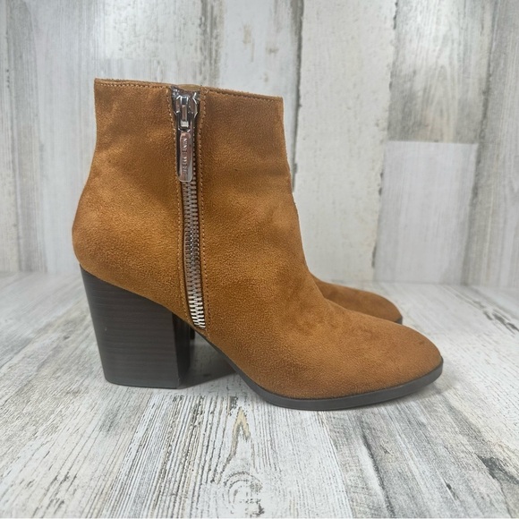 Nine West Neva Women's Ankle Boots Medium Brown Fabric #499 - Picture 3 of 13